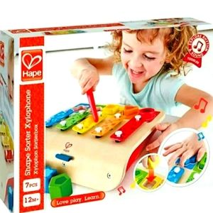 Hape Shape Sorter Xylophone/piano Wooden Instrumnt